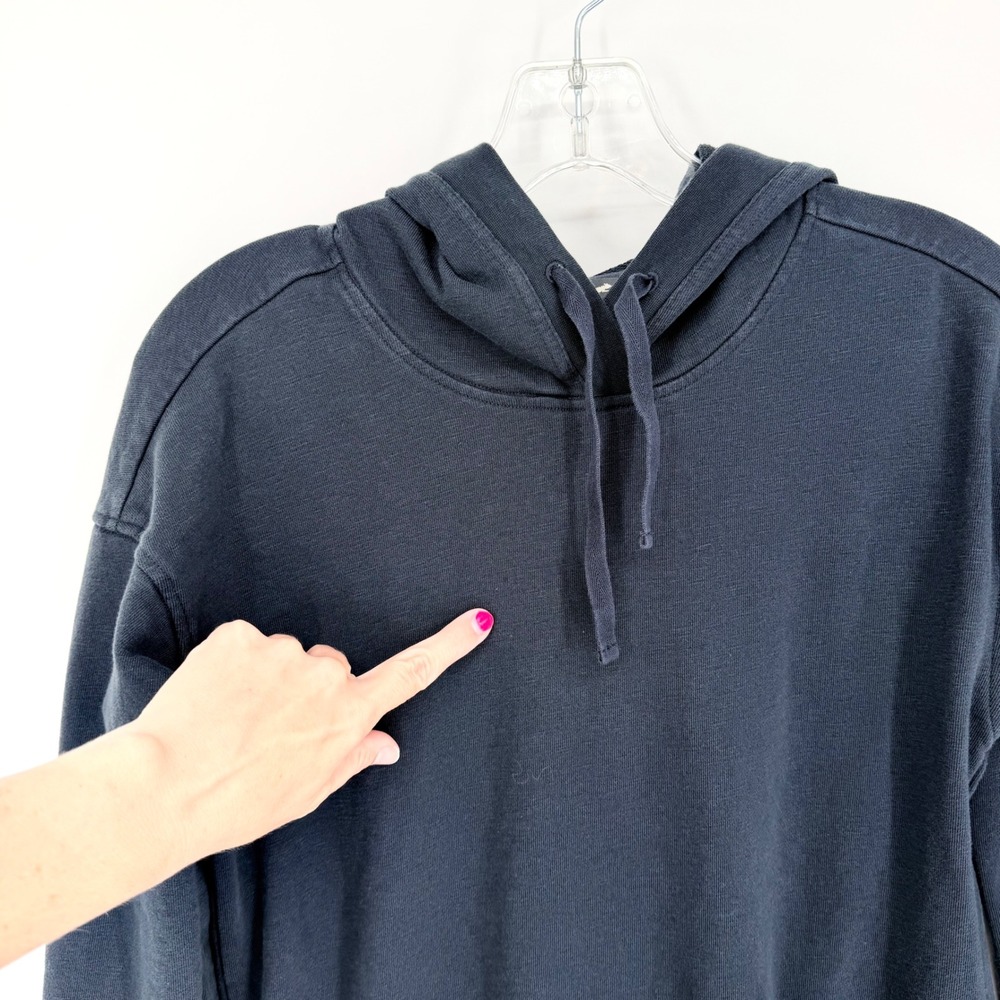 Toad&Co Follow Through Hooded Sweatshirt Dress In Big Sky Navy Size S Athleisure - Picture 10 of 15